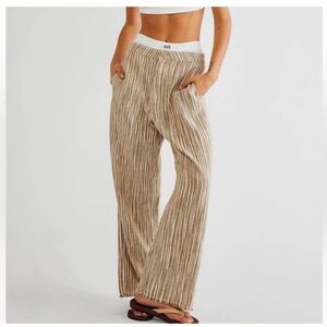 Free People Marta Tan Yarn Stripe Pants
